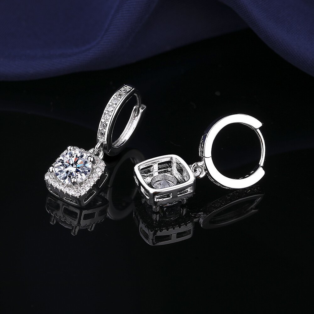 Live streaming hot selling fashion trendy princess square bag, one carat  Mosang stone silver women's zircon_voghion.com