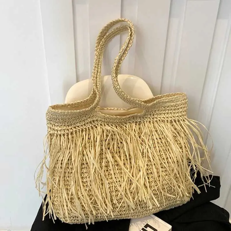 Sac de créateur Sac à bandoulière décontracté de haute qualité Str tissé grande capacité solide femme 2024 été chaud selg voyage en bord de mer_voghion.com