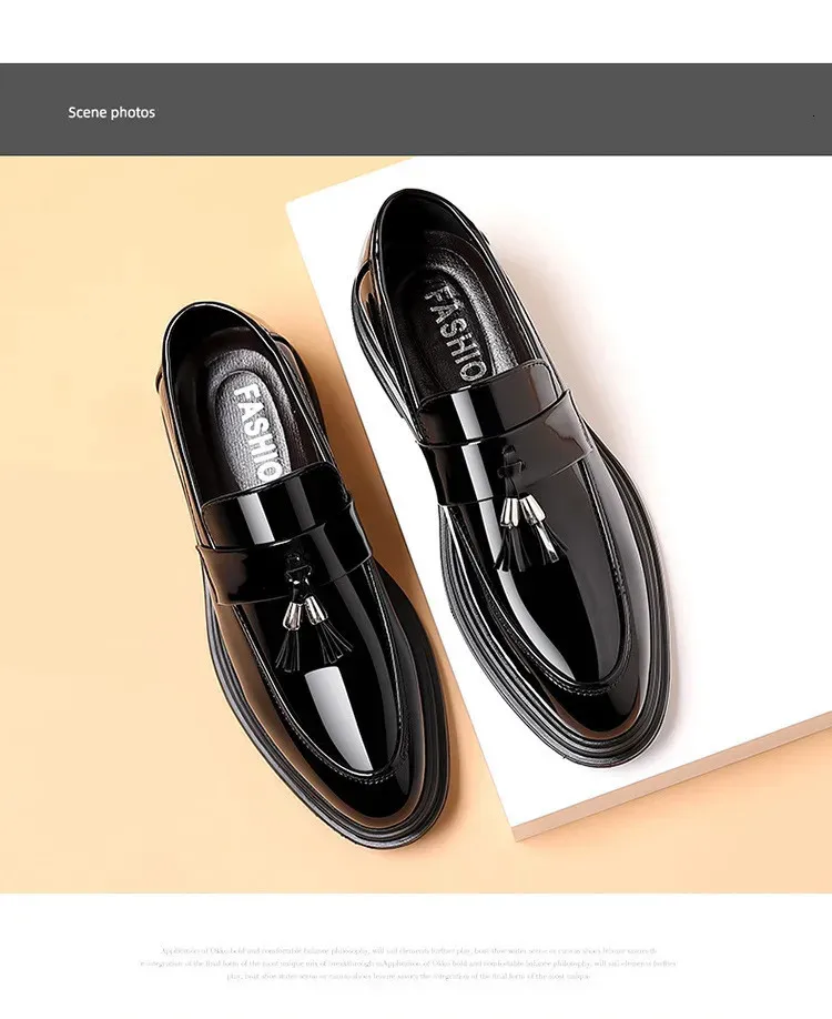 Herren Business Kleid Casual Fashion Elegante formelle Schuhe Slip-on Abend Loafer Party Quaste Lederschuhe Hochzeit 240614_voghion.com