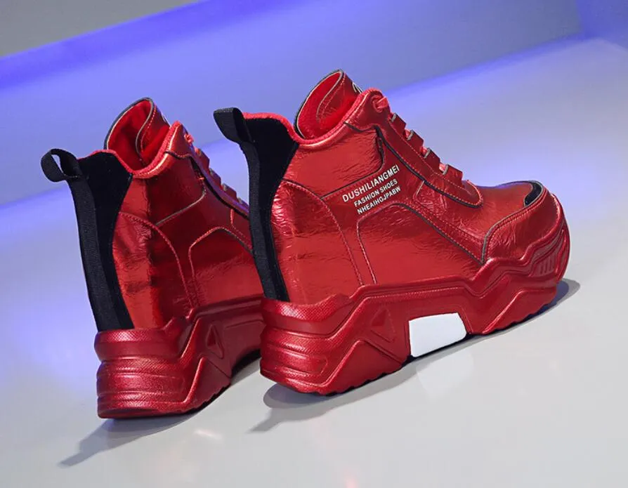 Freizeitschuhe Qualität Chunky Platform Outdoor Sneakers Frauen Winter Warm Super High Heels Frau Höhe erhöhen Stiefel_voghion.com