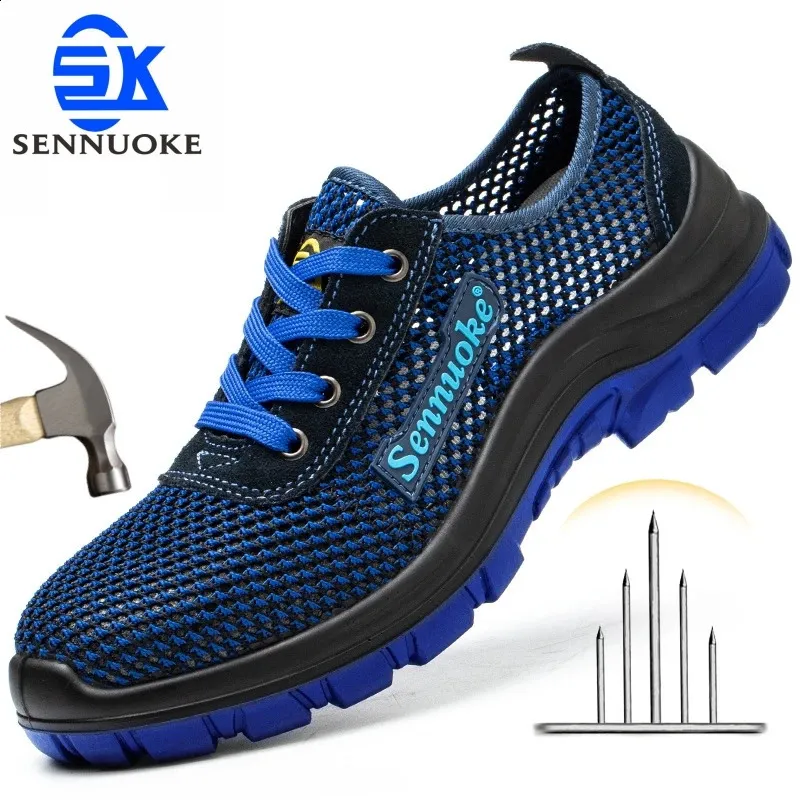 Mens Shoes With Lightweight Steel Toe Caps Suitable Workers Work No Need For Transportation Industrial Safety Tennis_voghion.com