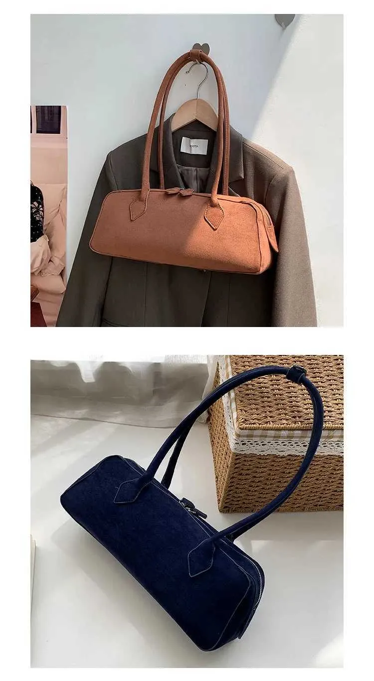 Suede Shoulder Bag For Women Large Capacity Versatile Handbag_voghion.com
