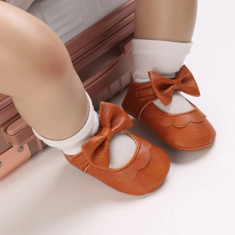Scarpe per neonati con fiocco e suola morbida, per culla, per bambine, principesse, Littlesprouts_voghion.com