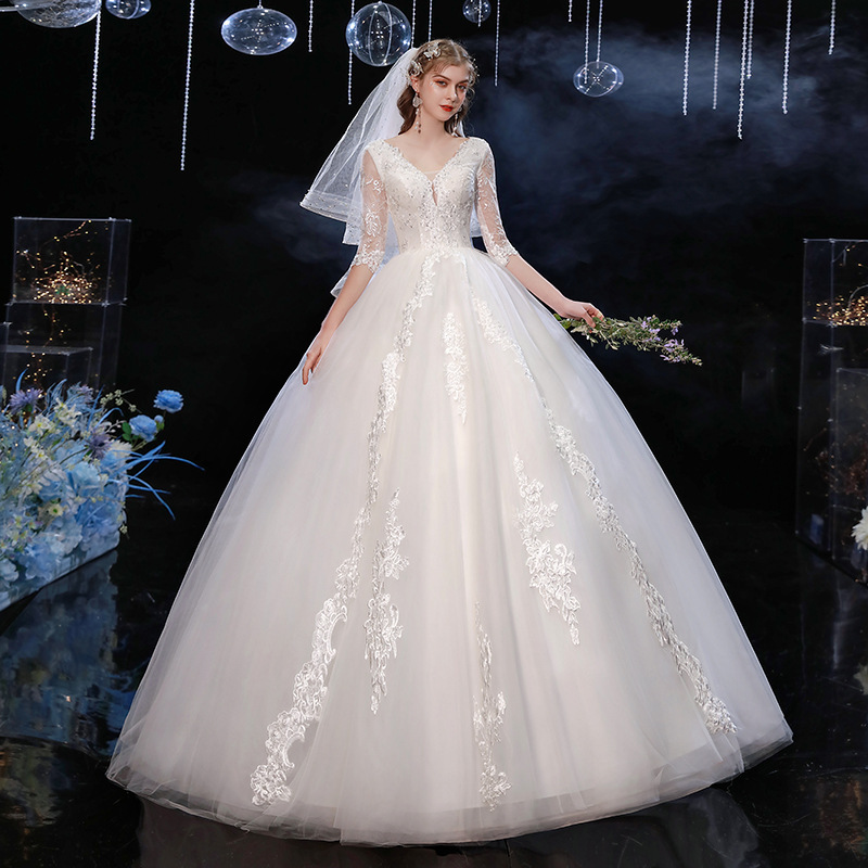 Robe de mariée simple décolleté en V profond Princess Dream