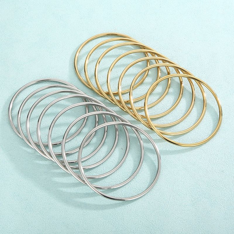 Modeschmuck Temperamt Beliebte Multi Layer Stacking Coil Vergoldet 3mm Plain Ring Titan Stahl Armband Für_voghion.com