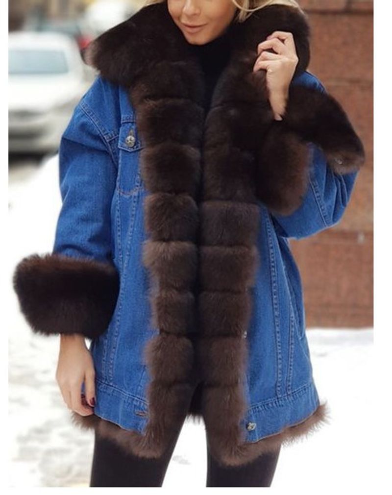 Cappotto in denim monopezzo con maniche lunghe_voghion.com