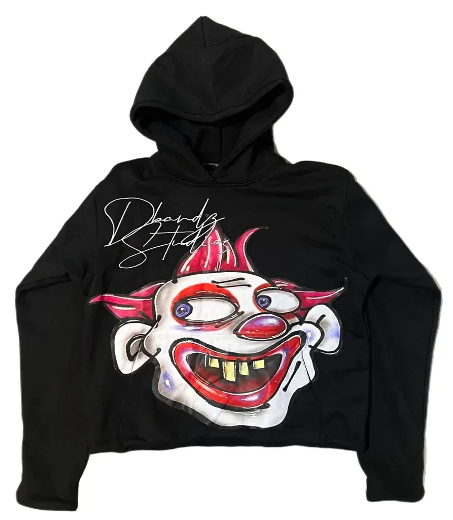 Oversized Men's Hoodie Y2k Harajuku Graphic Print Pullover Black_voghion.com