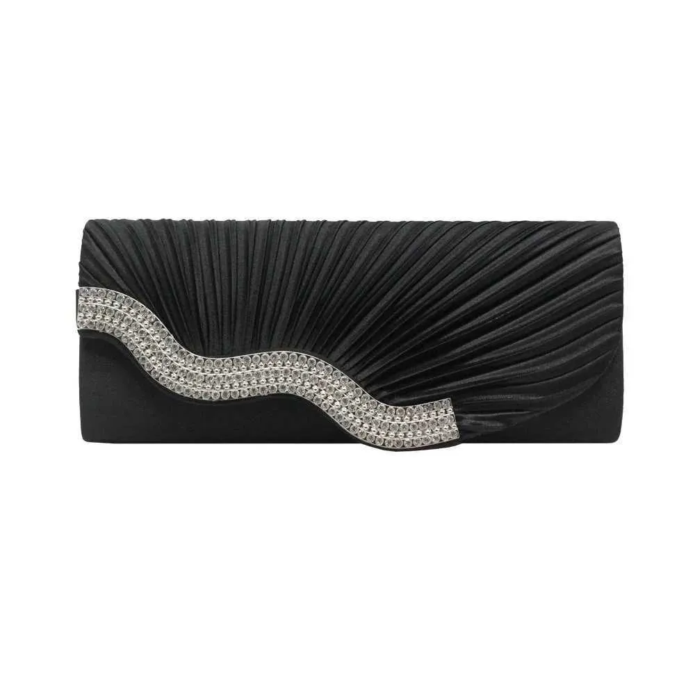 Modische, glänzende Abend-Clutch, geeignet für Hochzeiten, Partys und Bankette, Damen-Geldbörse mit Kristallen, lange Kette, Dia_voghion.com