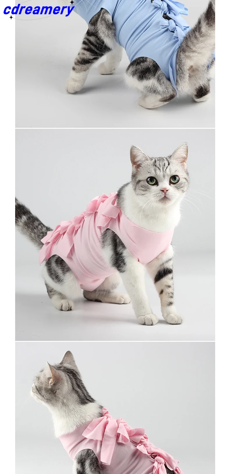 Anti-licking Sterilization Cat Clothes Recovery Suit After Surgery Breathable Physiological Puppy Anti-scratch Body Strap Vest_voghion.com
