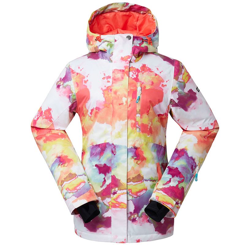 Women's ski windproof waterproof clip cotton warm outdoor camouflage plus size snow jacket_voghion.com