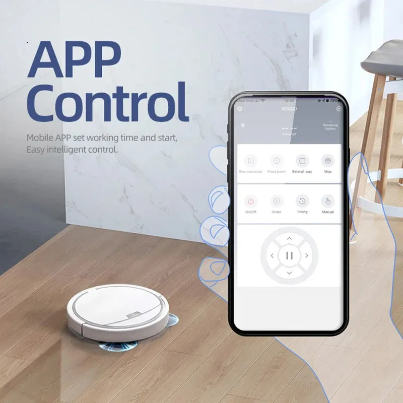 Robot aspirateur laveur connecté avec application pour maison_voghion.com