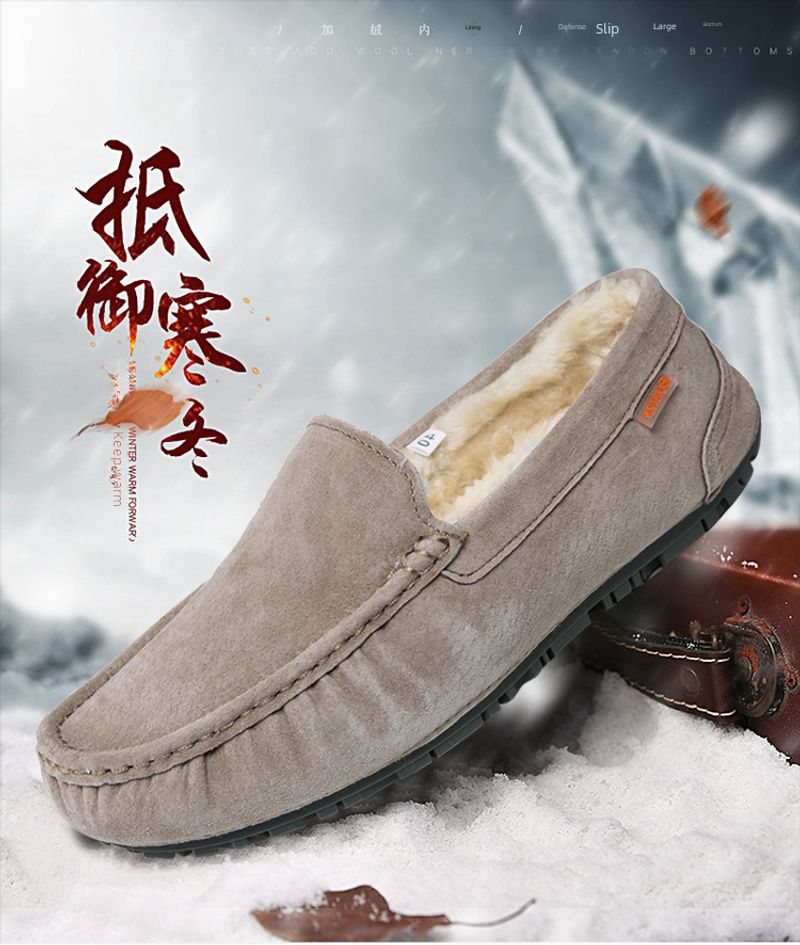 501-3 Wanter Männer Bean Cotton Driving Low-Top Mid-Mouth Flip-On waarm flaach Casual Liederschuhe mat Veet_voghion.com