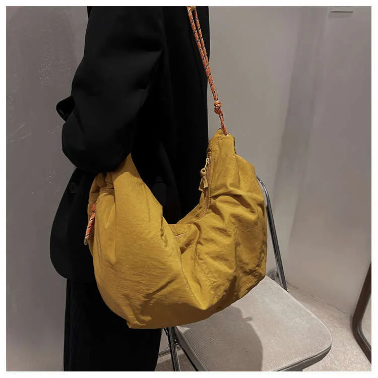 Large Capacity Casual Shoulder Student Classes Dumpg Bag Soft Pure Color Crossbody_voghion.com