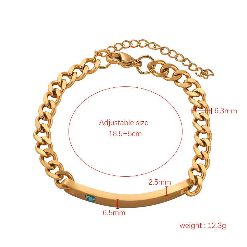 Personlig cuban chain pararmbånd i rustfrit stål vandtæt_voghion.com