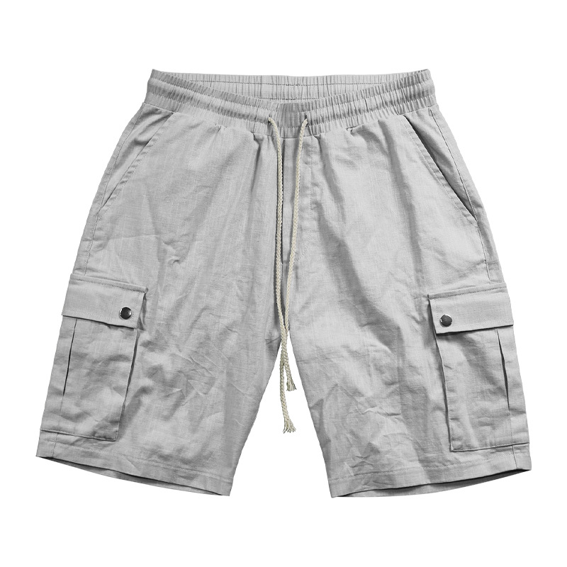 Men's Cargo Summer Trendy Casual Slim Fit Drawstring Thin Five-Point Shorts_voghion.com