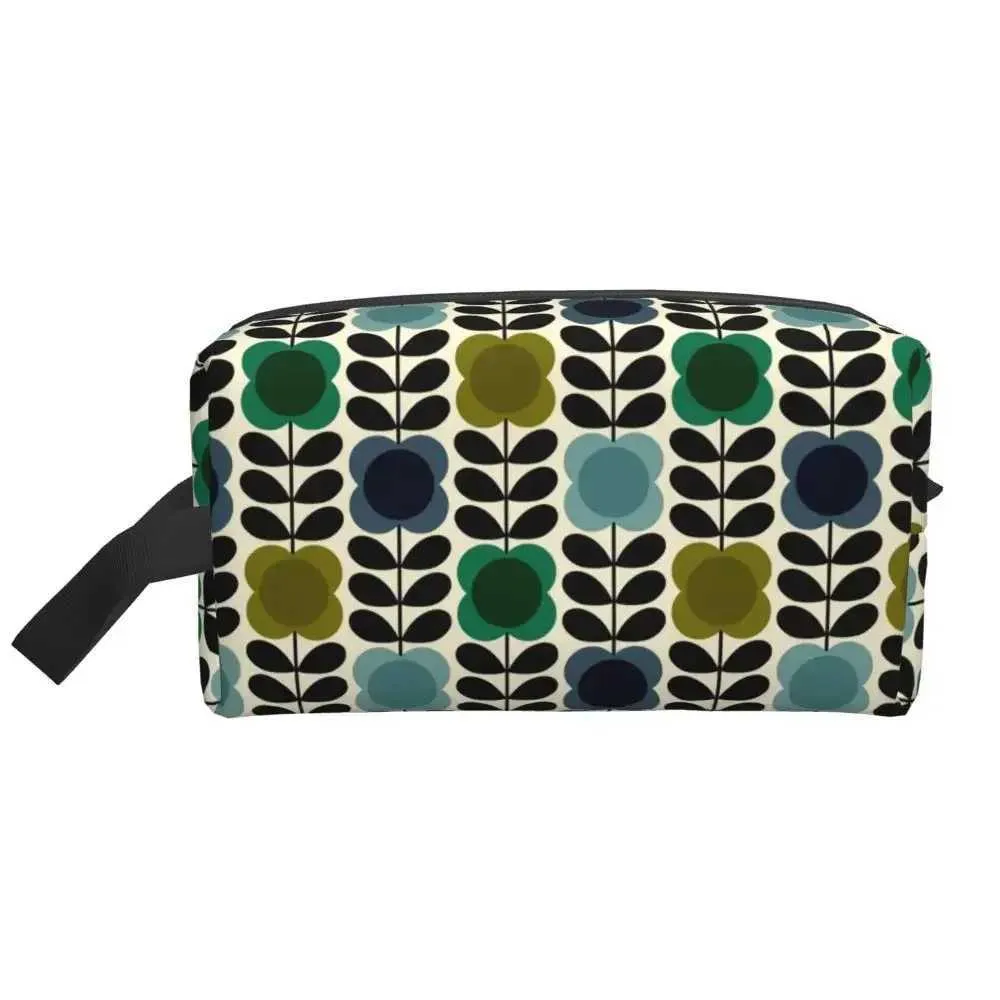 Tilpasset Orla Kiely Spot wer Tørret Gul Grå Dame Makeupæske med Stor Kapacitet Skønhedsopbevaringspose Y241023_voghion.com