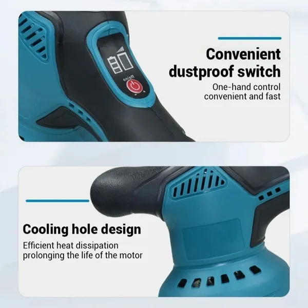 Cordless Car Polisher 8 Speed Adjustable Wireless Buffer Machine_voghion.com
