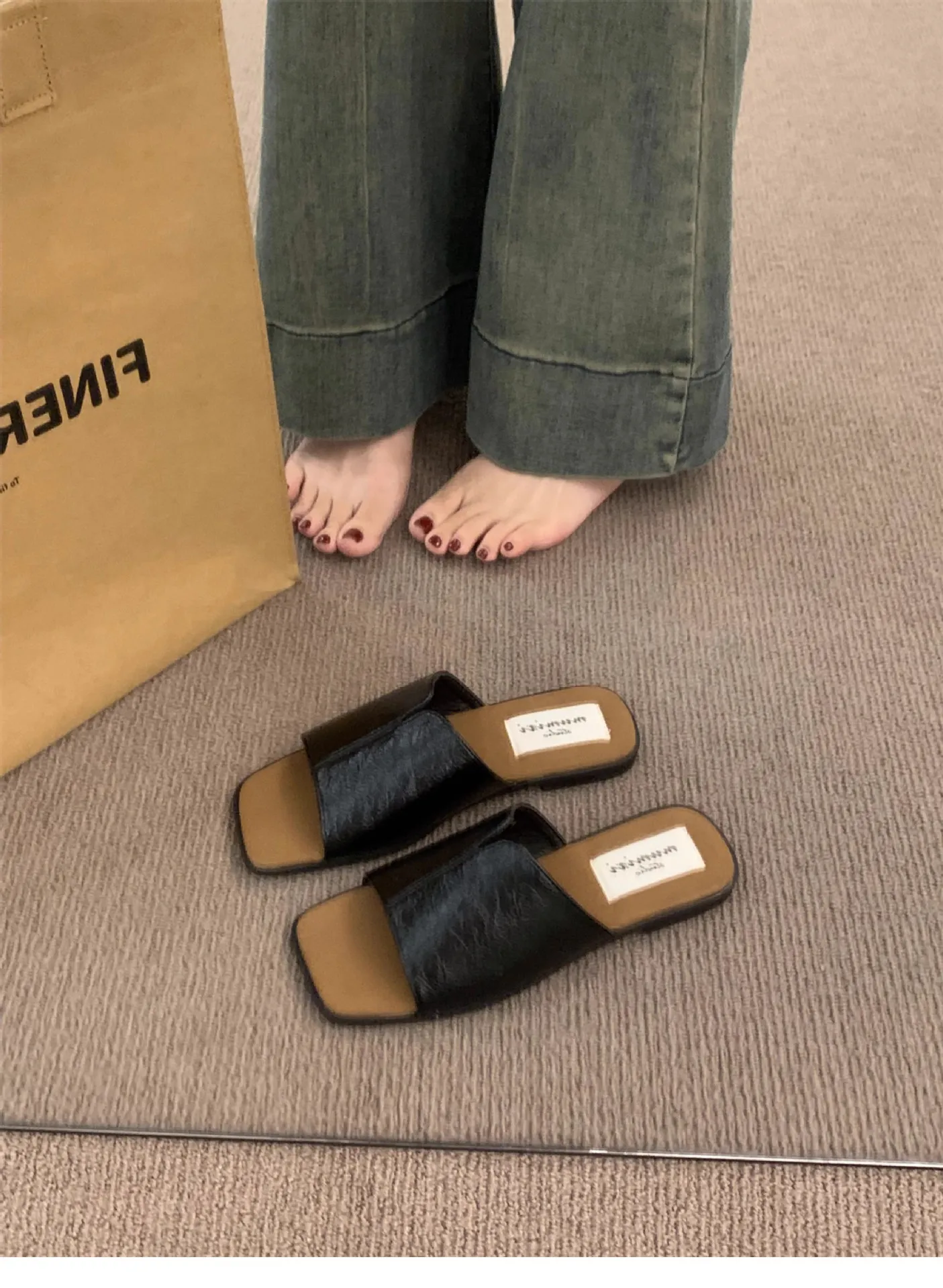 Naisten Tossut Litteät Kesäiset Rantakengät Naisten Sandaalit Ulkoilukengät Vapaa-ajan Kengät Atosille_voghion.com