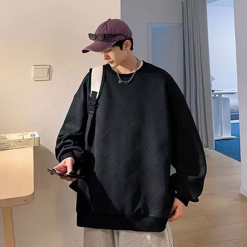 Huafu Ge Rundhals-Kapuzenpullover Frühling und Herbst trendige Marke in Übergröße neue Herren-Langarm-Kapuzenkleidung_voghion.com