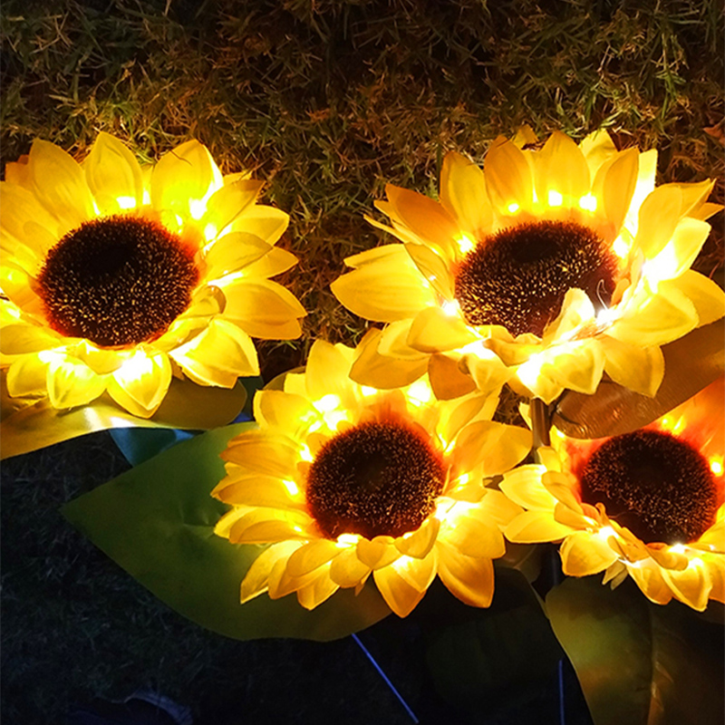 1/2 pz. Luce solare da giardino a forma di girasole LED per esterni, impermeabile, decorativa, per esterni, lampade da prato, luci da giardino_voghion.com