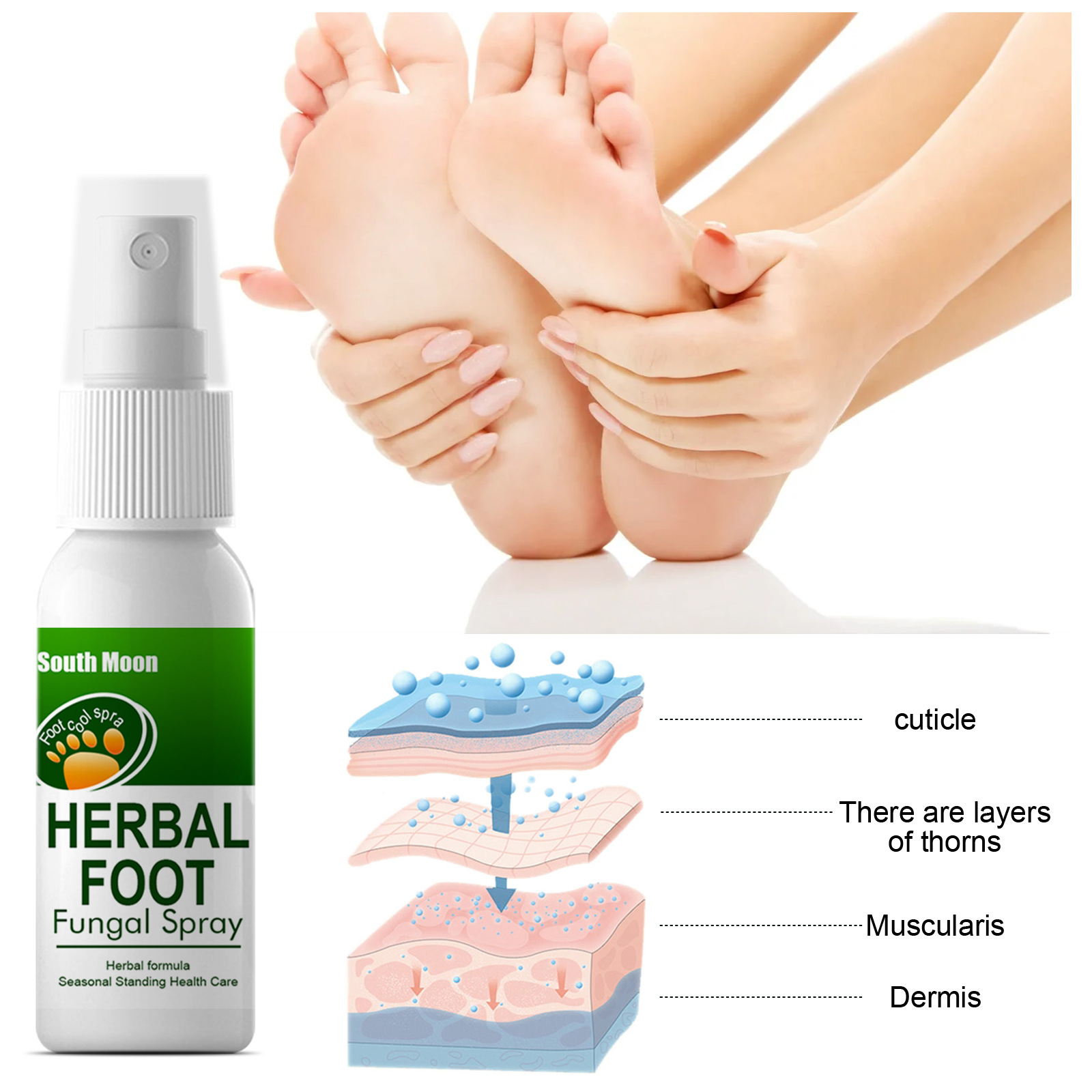 Sweat, Herbal spray Odor and Itch Relieving Foot Care Spray_voghion.com