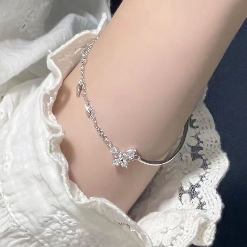 Butterfly Half Bracelet W, Colorless Instagram, Small Elegant Design, Simple And Elegant, Valentine's Day Gift For_voghion.com