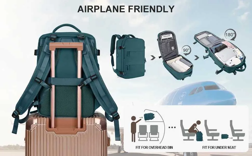 Likros Travel Große Kapazität Hand Lage Laptop Rucksack für Frauen Wasserdicht Business Flug Kabine Tasche Männer_voghion.com