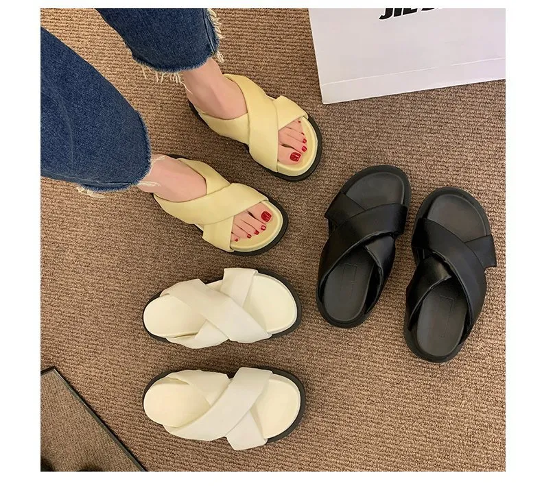 2022 Nw Womn Non-slip Platform Slipprs Summr Comfortabl Bach slids Woman Fashion Thick Sol outdoor sandals_voghion.com
