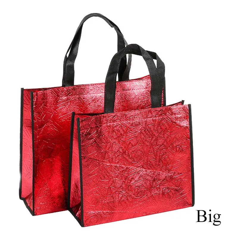Fashion Waterproof Laser Foldable Eco Large Capacity Reusable Shopping Tote Non-woven Fabric Bag Handbag_voghion.com