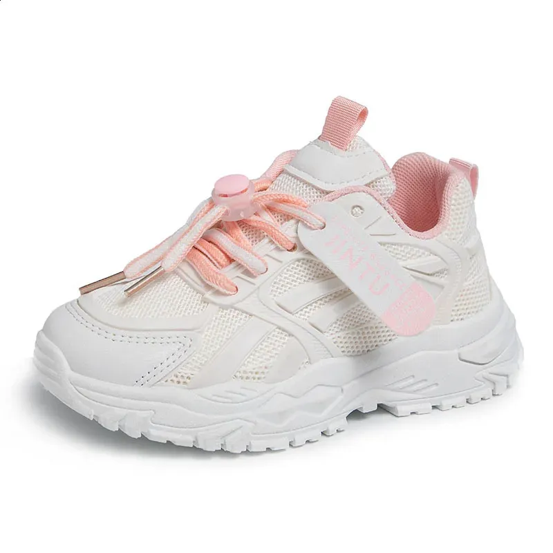 Tênis de corrida infantil para meninos e meninas, novo, casual, esportivo, confortável e respirável, branco, tamanho 26 a 37_voghion.com