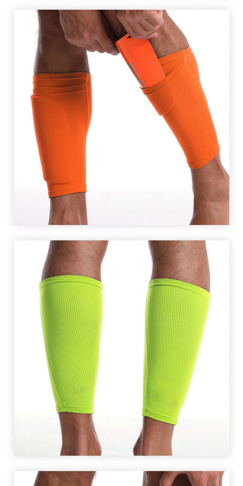 Double layer breathable men's mid length leg protection fi insertion board set, football anti slip sock set_voghion.com