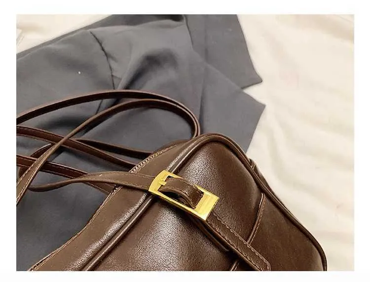 Bruine schoudertas voor dames grote kunstlederen tas_voghion.com