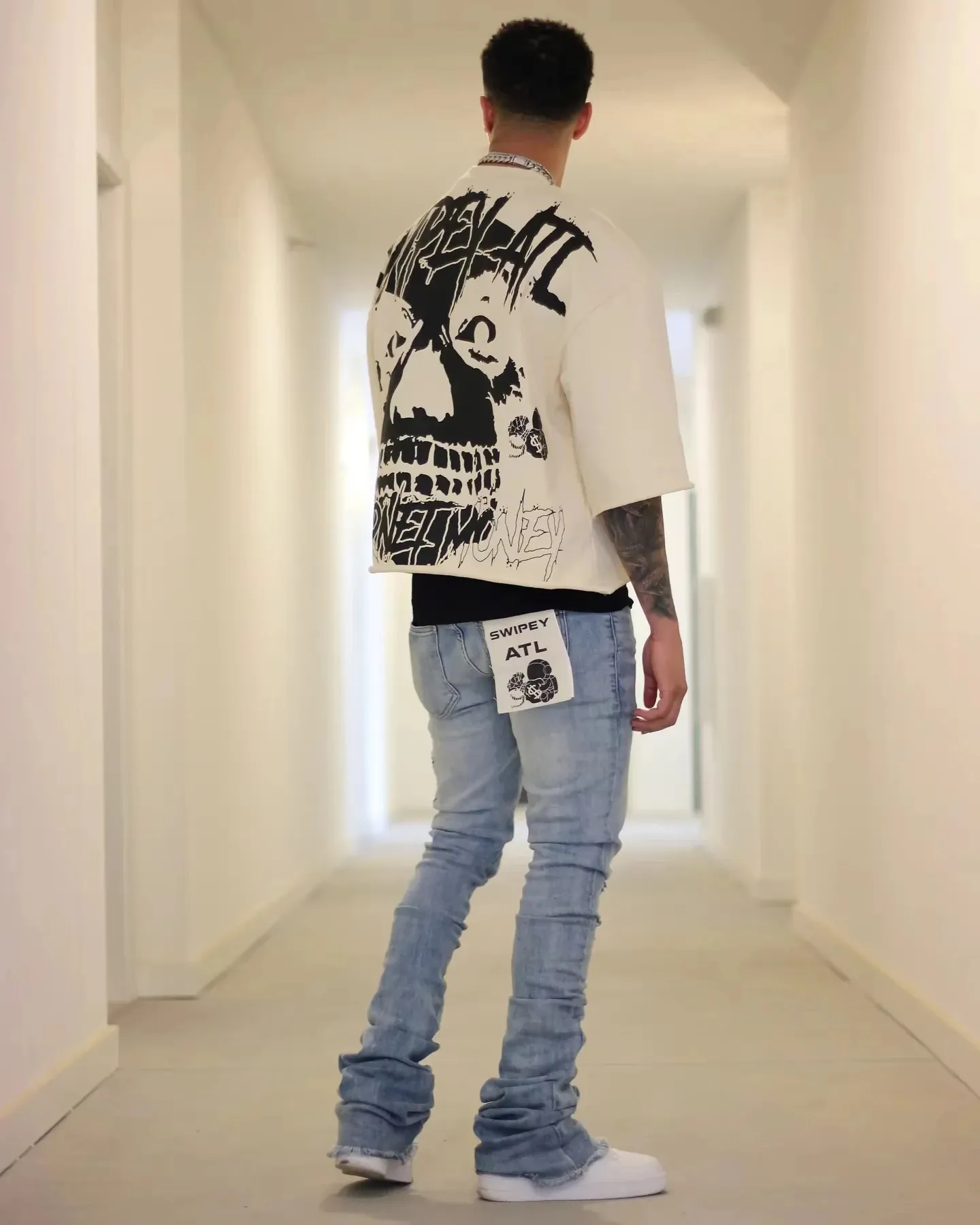 Y2K Vintage Gothic Skull Grafische Print T-shirt Heren Oversized Casual Puur Katoen Korte Mouw T-shirt Dames Cropped Top 250213_voghion.com