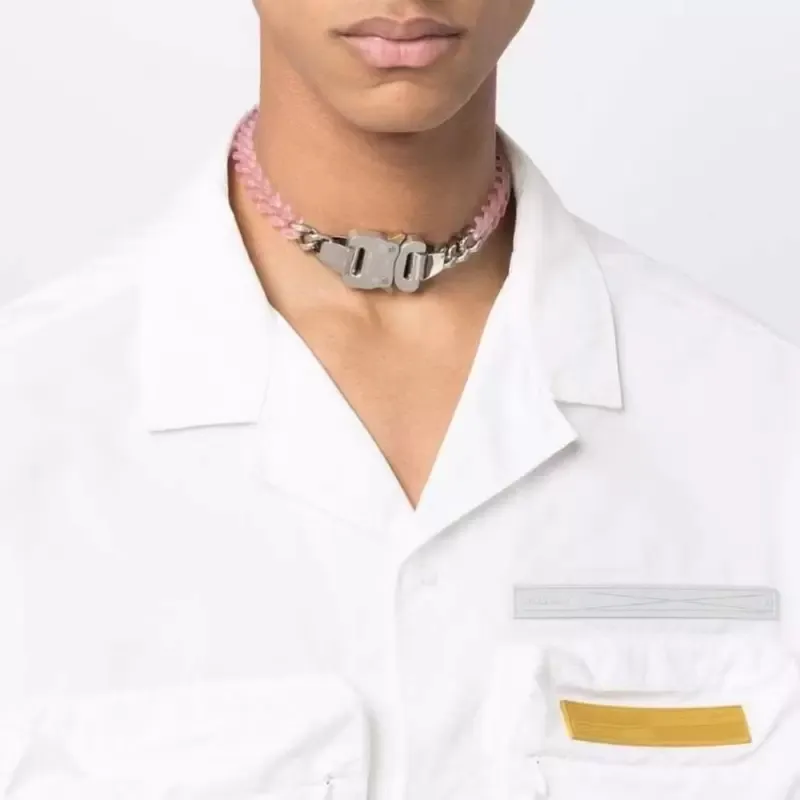 Ķēdes 1017 ALYX 9SM Krāsa PVC Caurspīdīga Kubas Ķēdes Metāla Lock Kaklarota Eiropas un Amerikas vienkāršās modes hiphops_voghion.com