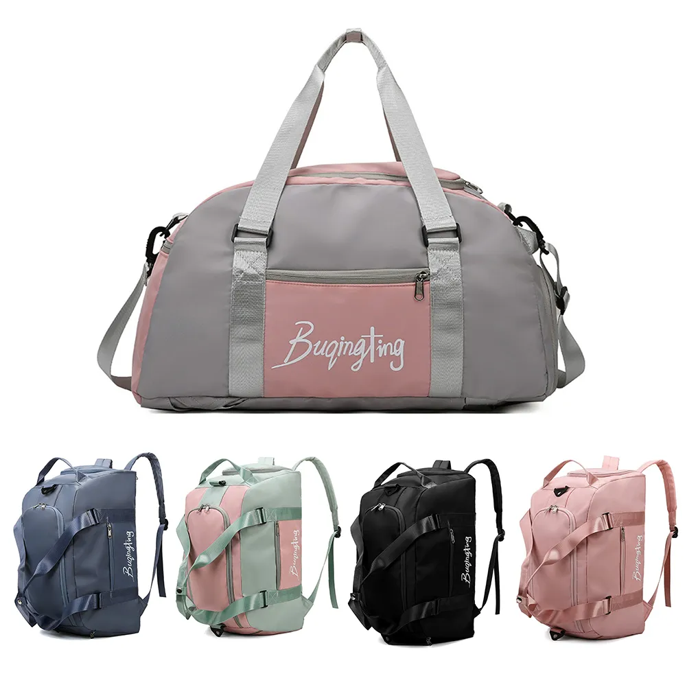 Gym Handbags Fiess Shoulder Men Women Oxford Sport Yoga Backpack Travel Tote Bag With Shoe Compartment_voghion.com