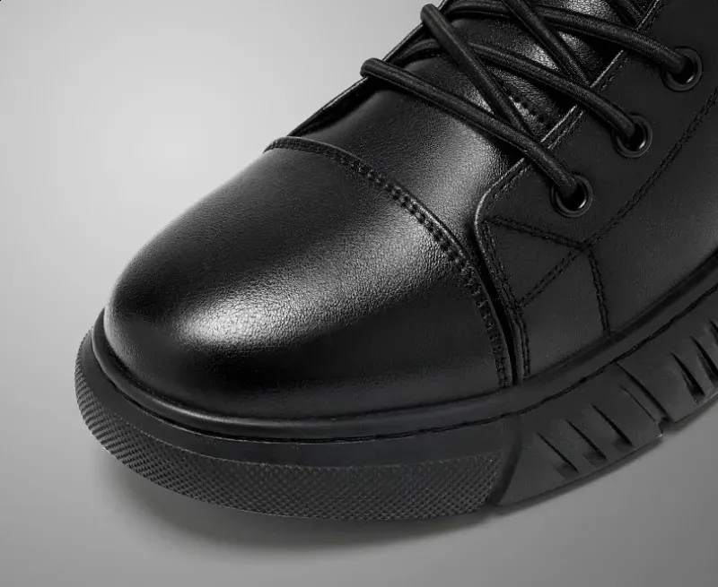Motorcycle High Top Boots Leather Waterproof Men Safety Boots_voghion.com