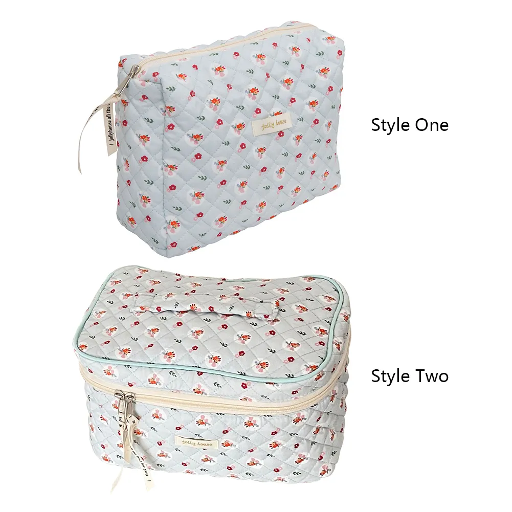 Cosmetic Bag Large Capacity Cute Print Make Up Pouch Portable Casual Multi-function Quilted Rhombus Fashion For Weekend_voghion.com