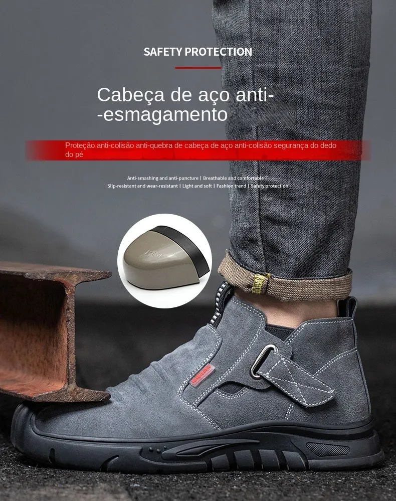 Chaussures de sécurité pour hommes, en cuir de vache, avec tête composite, anti-clou et antistatique, pour le soudage 241205_voghion.com