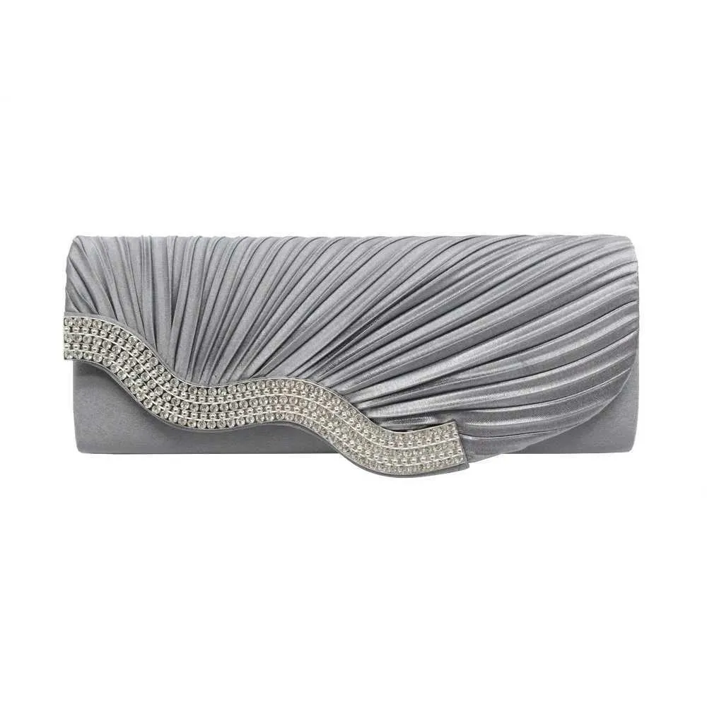 Modische, glänzende Abend-Clutch, geeignet für Hochzeiten, Partys und Bankette, Damen-Geldbörse mit Kristallen, lange Kette, Dia_voghion.com