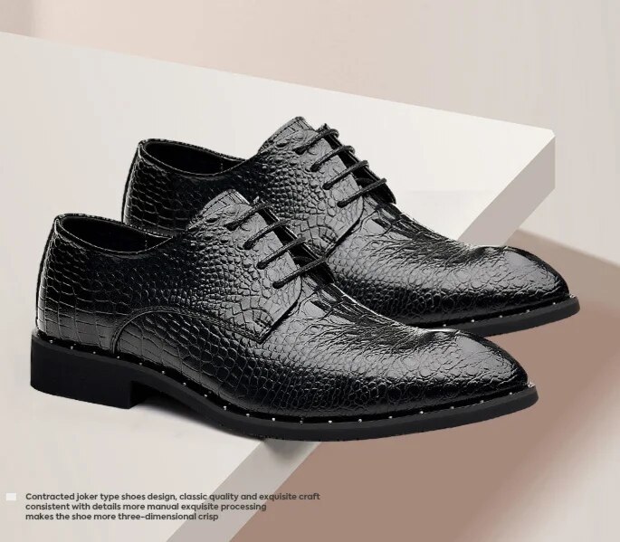 New Four Seasons Business Dress Lace up Casual Versatile Wear resistant Leather Wedding Men's Shoes_voghion.com