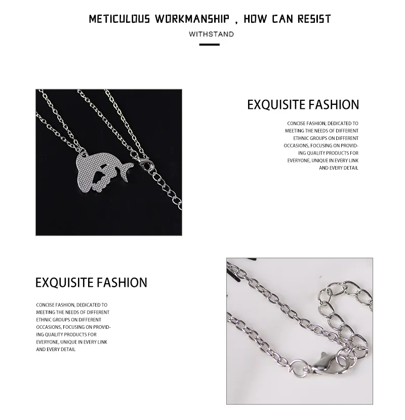 Pendant Necklaces 2PCS Cartoon BFF Couple Avocado Butterfly Dolphin Friends Chains Pandent Necklace Fashion Kids_voghion.com