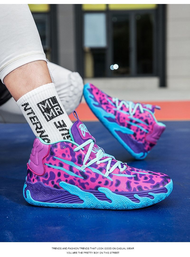 Paarse heren dames indoor en outdoor lage schokabsorberende antislip stevige basketbalschoenen_voghion.com