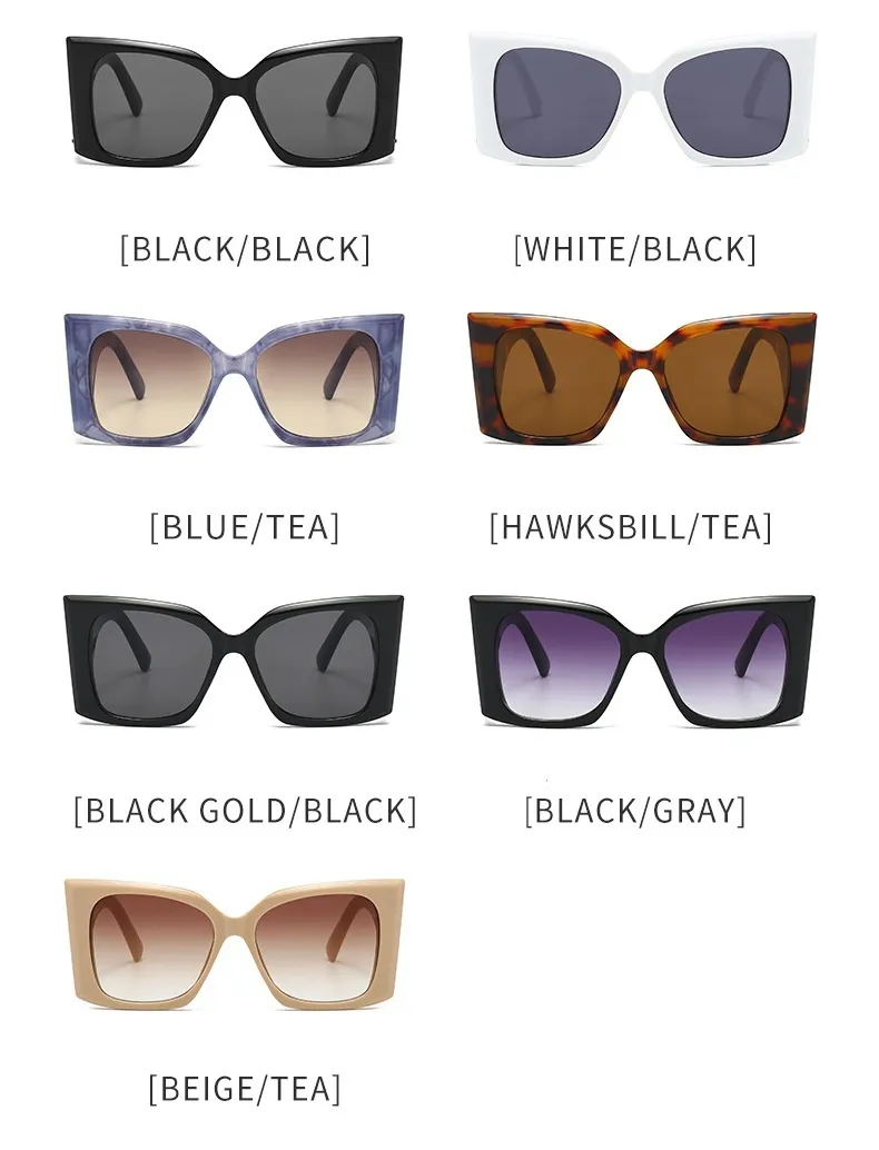 Occhiali da sole oversized cat eye uomo donna quadrati sfumati_voghion.com