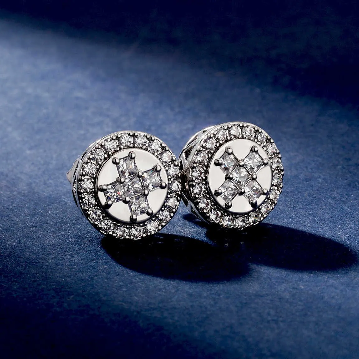 Wolf Tide Shiny Cz Stone Charm Round Stud Earrings Hot Style Sparkling Double Ear Ring Earstuds Earring Studs For Women_voghion.com