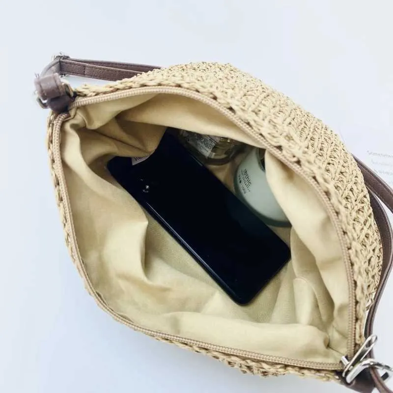Sac à bandoulière tissé en paille pour l'été, sac à main de grande capacité pour les vacances à la plage, le shopping, les messages_voghion.com