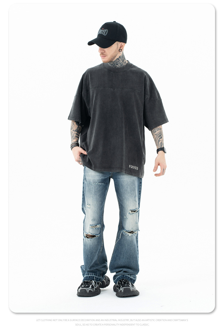MERCURY SUP Herretøj | 2024 Forår/Sommer Nyheder Trendy Mærke High Street Struktur Splicing Craft Vaskede Gamle Shorts_voghion.com