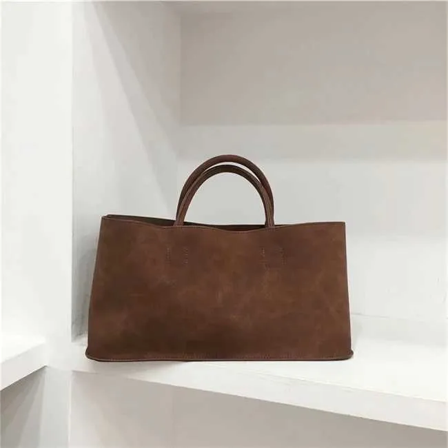 Elegant Women's Suede Tote Bag Large Capacity Commute Shoulder Bag_voghion.com