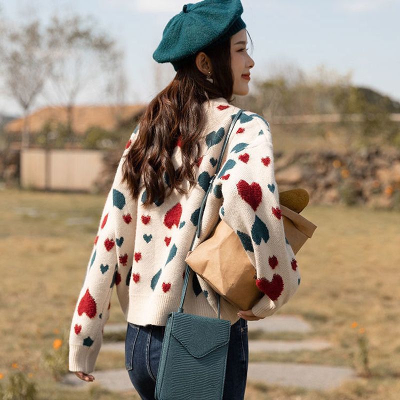 Love soft sticky sweater women in autumn winter, loose and versatile for short knit top, stylish new style_voghion.com