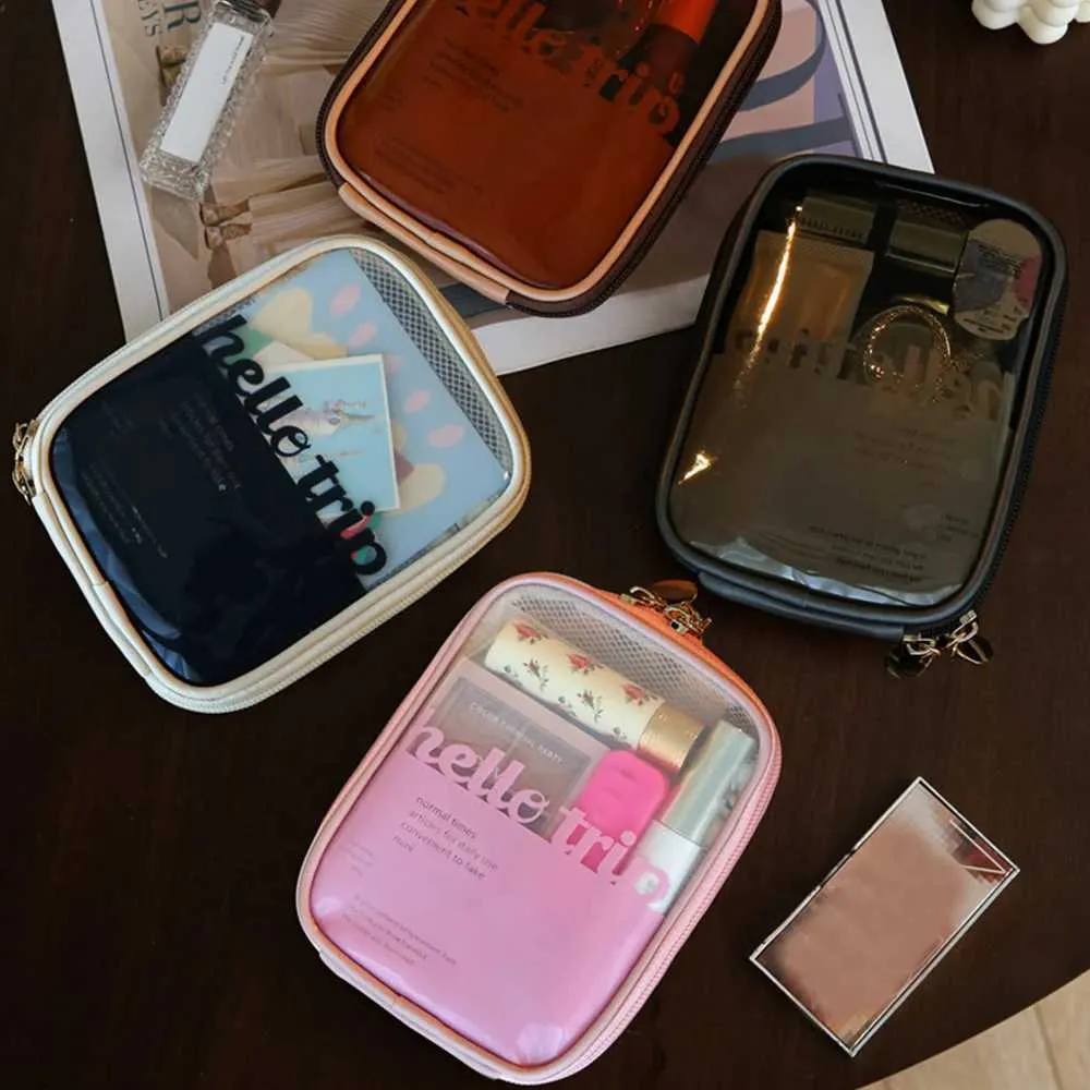 Portable Transparent Reesorganisator Mini Séiss Make-up Reißverschluss Toilette Späicherbeutel Y241023_voghion.com