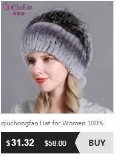Knitted Rabbit Fur Hat For Women Winter Warm Fedora Style Cap_voghion.com
